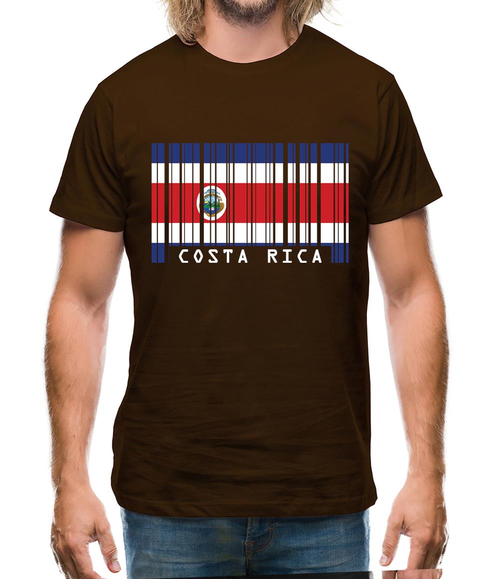 Costa Rica  Barcode Style Flag Mens T-Shirt Costa Rica  Barcode Style Flag Mens T-Shirt