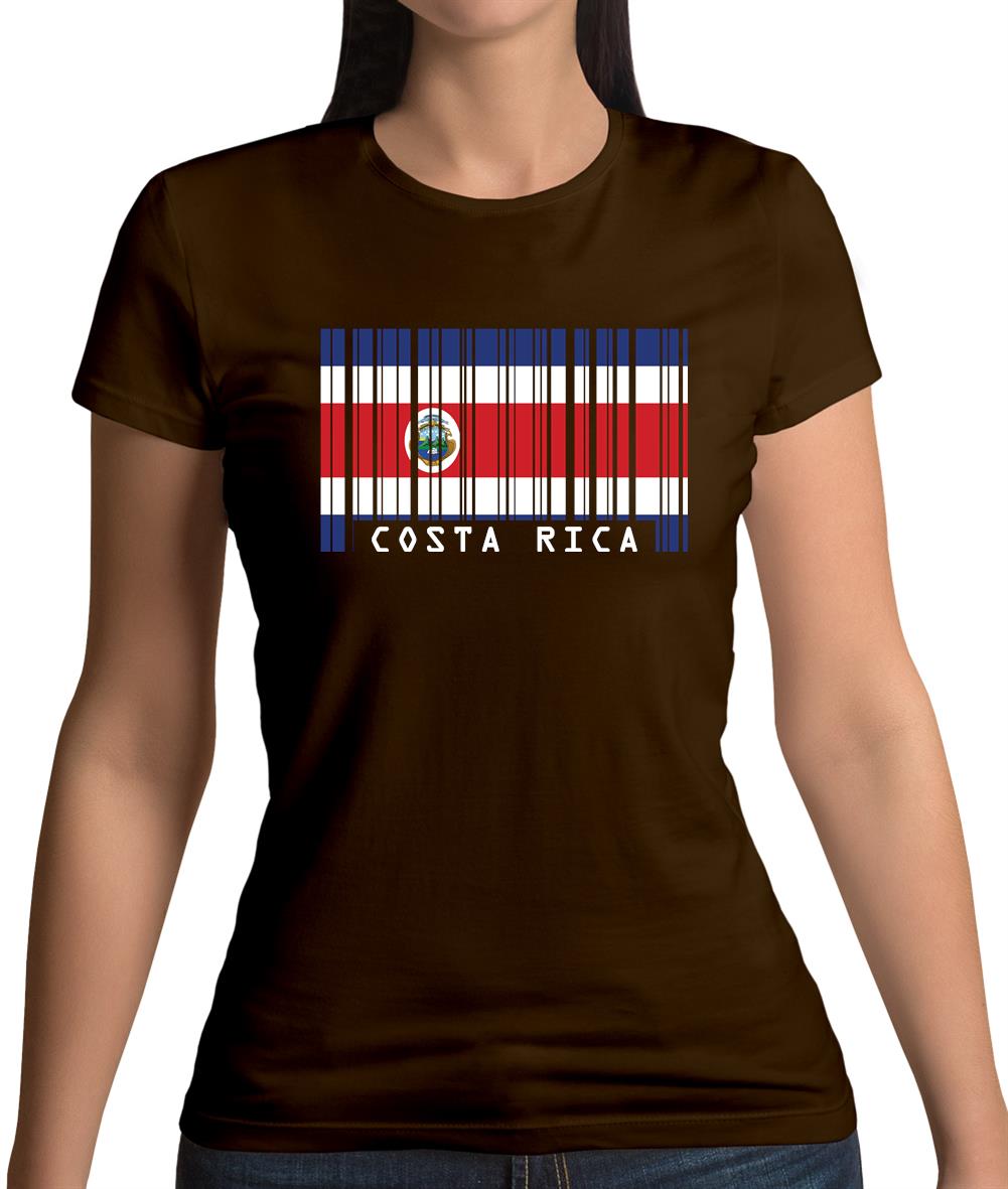 Costa Rica  Barcode Style Flag Womens T-Shirt Costa Rica  Barcode Style Flag Womens T-Shirt