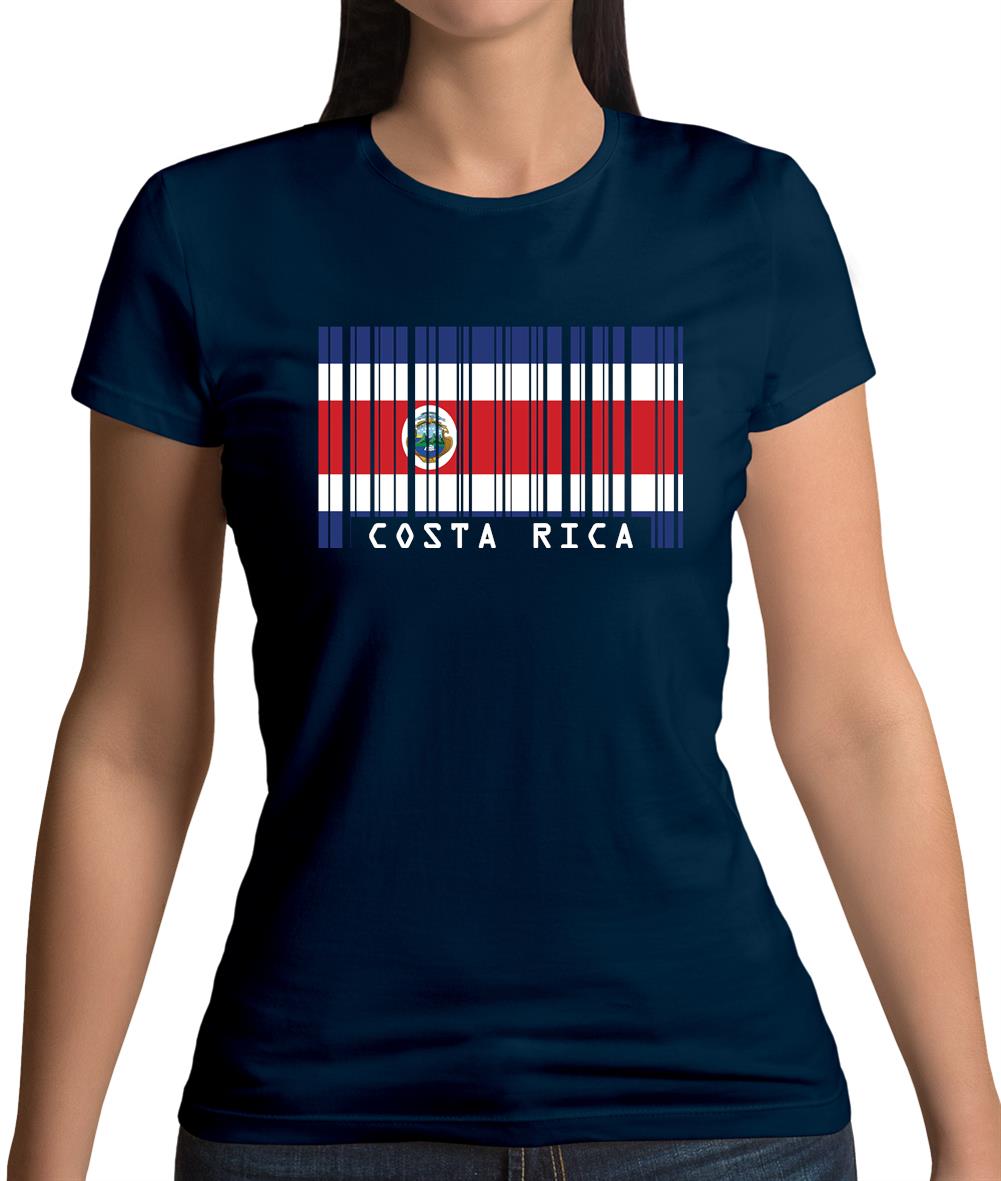 Costa Rica  Barcode Style Flag Womens T-Shirt Costa Rica  Barcode Style Flag Womens T-Shirt