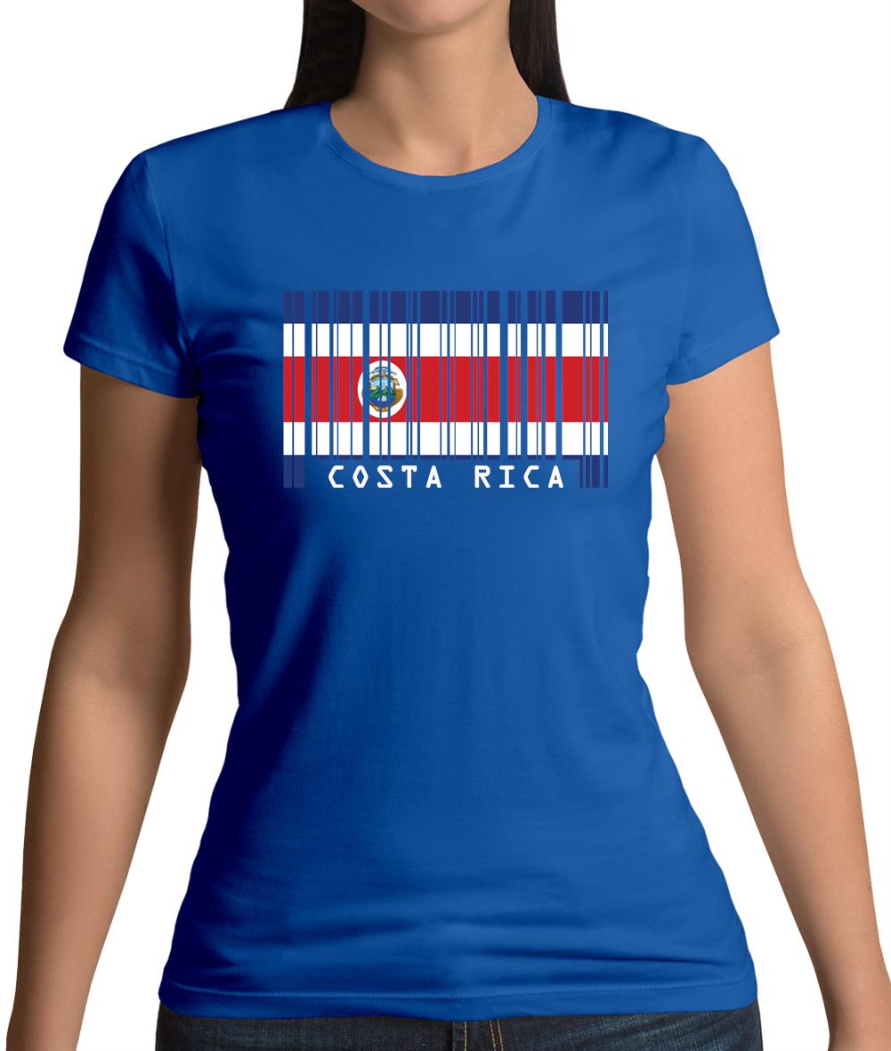 Costa Rica  Barcode Style Flag Womens T-Shirt Costa Rica  Barcode Style Flag Womens T-Shirt