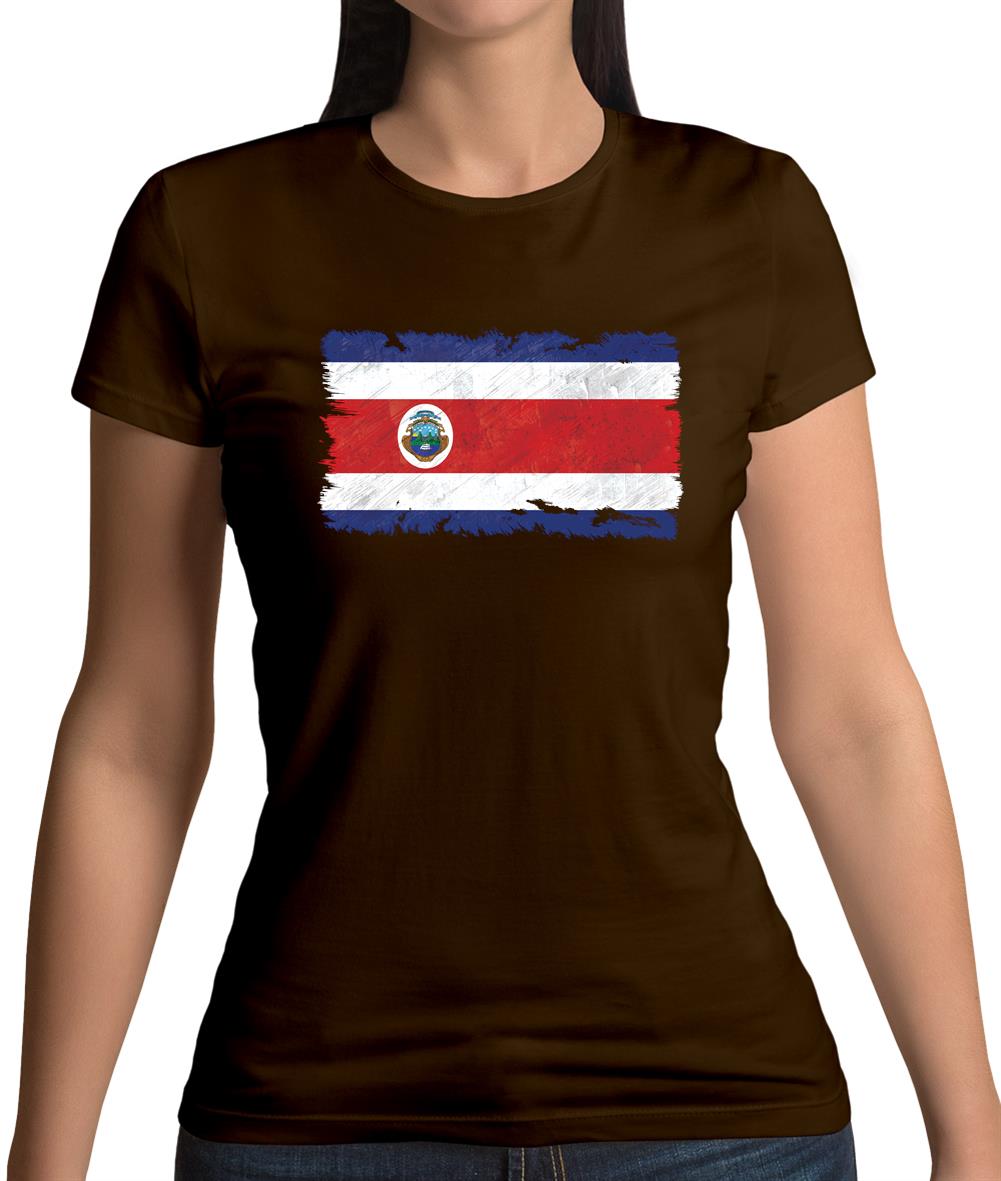 Costa Rica Grunge Style Flag Womens T-Shirt Costa Rica Grunge Style Flag Womens T-Shirt