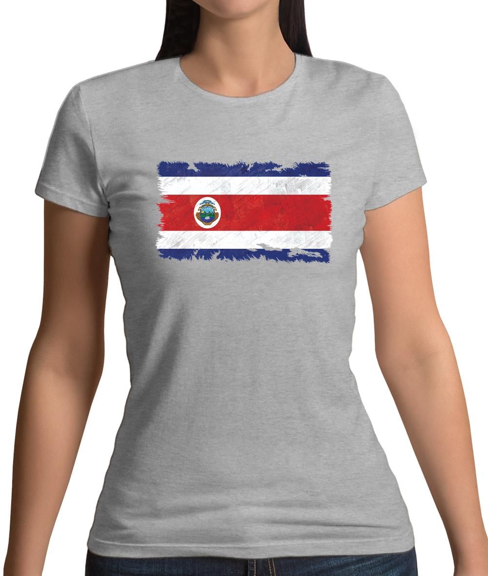 Costa Rica Grunge Style Flag Womens T-Shirt Costa Rica Grunge Style Flag Womens T-Shirt