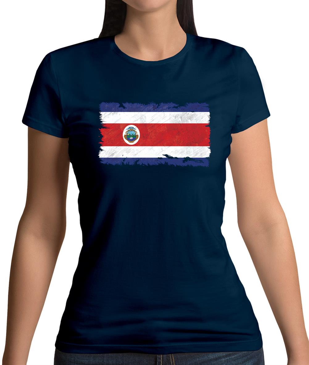 Costa Rica Grunge Style Flag Womens T-Shirt Costa Rica Grunge Style Flag Womens T-Shirt
