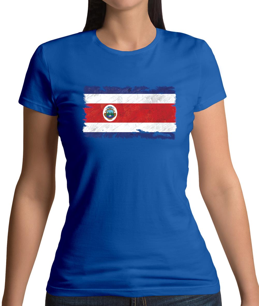 Costa Rica Grunge Style Flag Womens T-Shirt Costa Rica Grunge Style Flag Womens T-Shirt