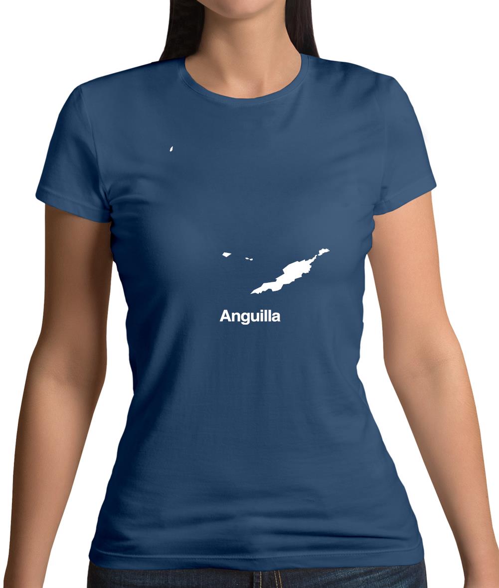 Anguilla Silhouette Womens T-Shirt Anguilla Silhouette Womens T-Shirt