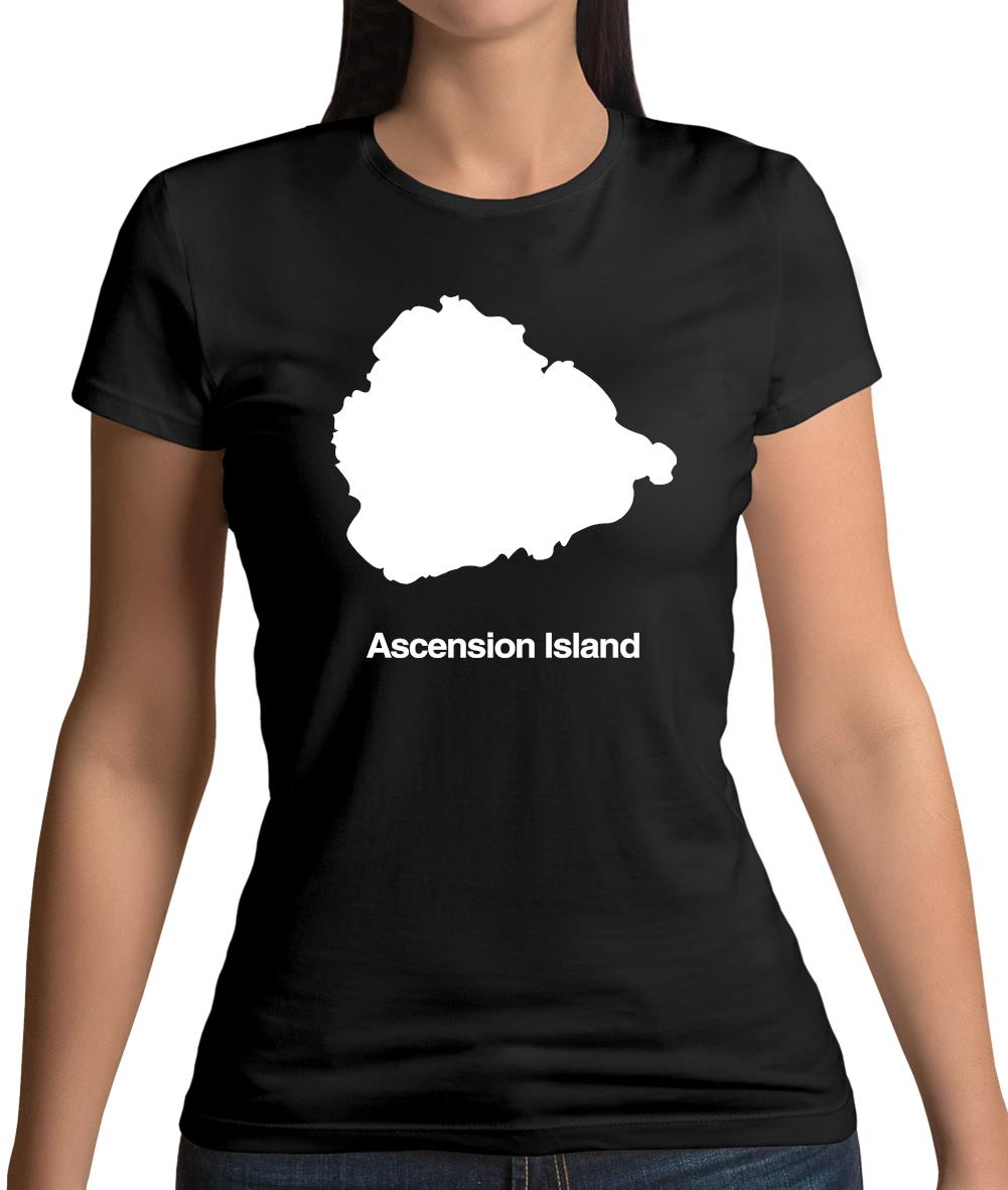 Ascension Island Silhouette Womens T-Shirt Ascension Island Silhouette Womens T-Shirt
