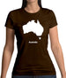 Australia Silhouette Womens T-Shirt Australia Silhouette Womens T-Shirt