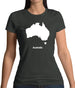 Australia Silhouette Womens T-Shirt Australia Silhouette Womens T-Shirt