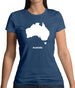 Australia Silhouette Womens T-Shirt Australia Silhouette Womens T-Shirt