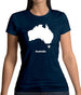 Australia Silhouette Womens T-Shirt Australia Silhouette Womens T-Shirt