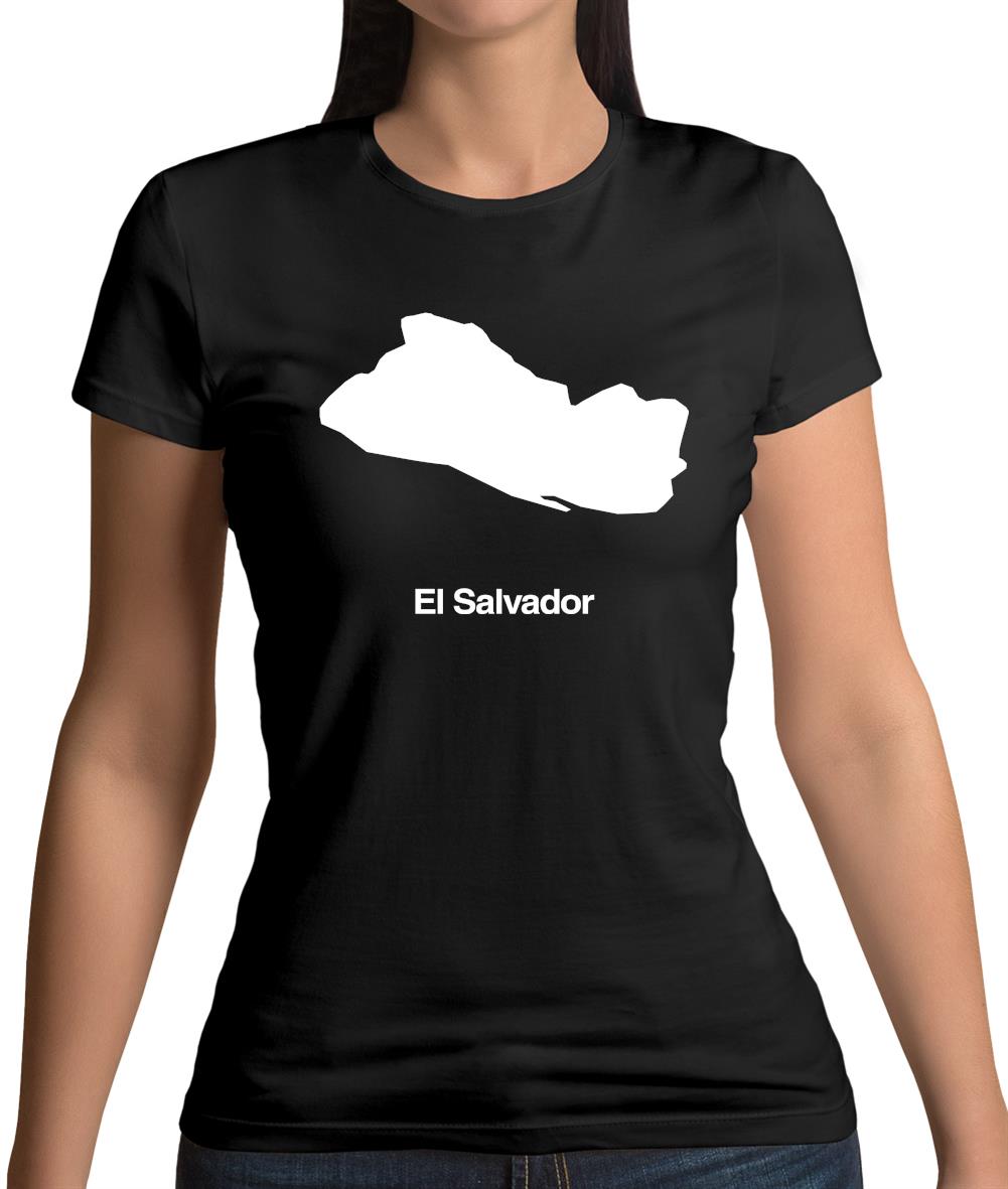 El Salvador Silhouette Womens T-Shirt El Salvador Silhouette Womens T-Shirt