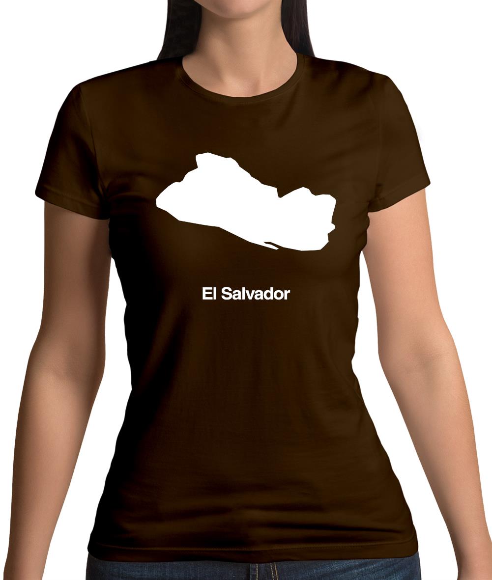 El Salvador Silhouette Womens T-Shirt El Salvador Silhouette Womens T-Shirt