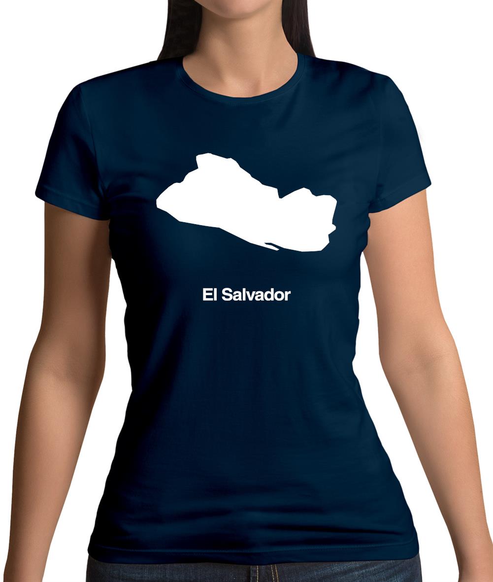 El Salvador Silhouette Womens T-Shirt El Salvador Silhouette Womens T-Shirt