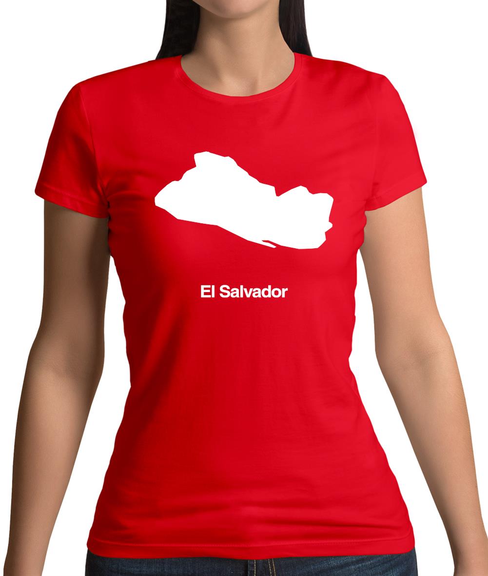 El Salvador Silhouette Womens T-Shirt El Salvador Silhouette Womens T-Shirt