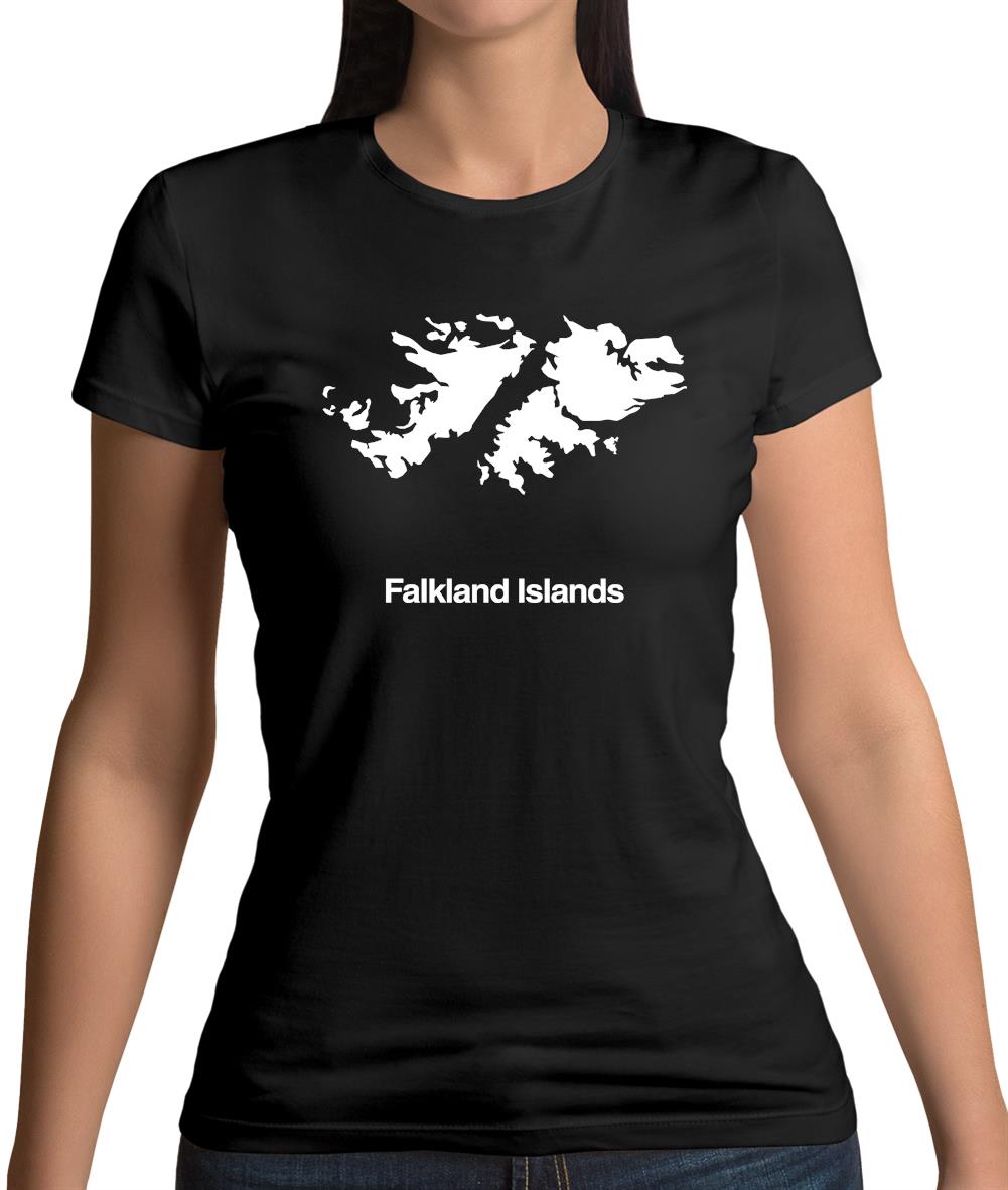 Falkland Islands Silhouette Womens T-Shirt Falkland Islands Silhouette Womens T-Shirt