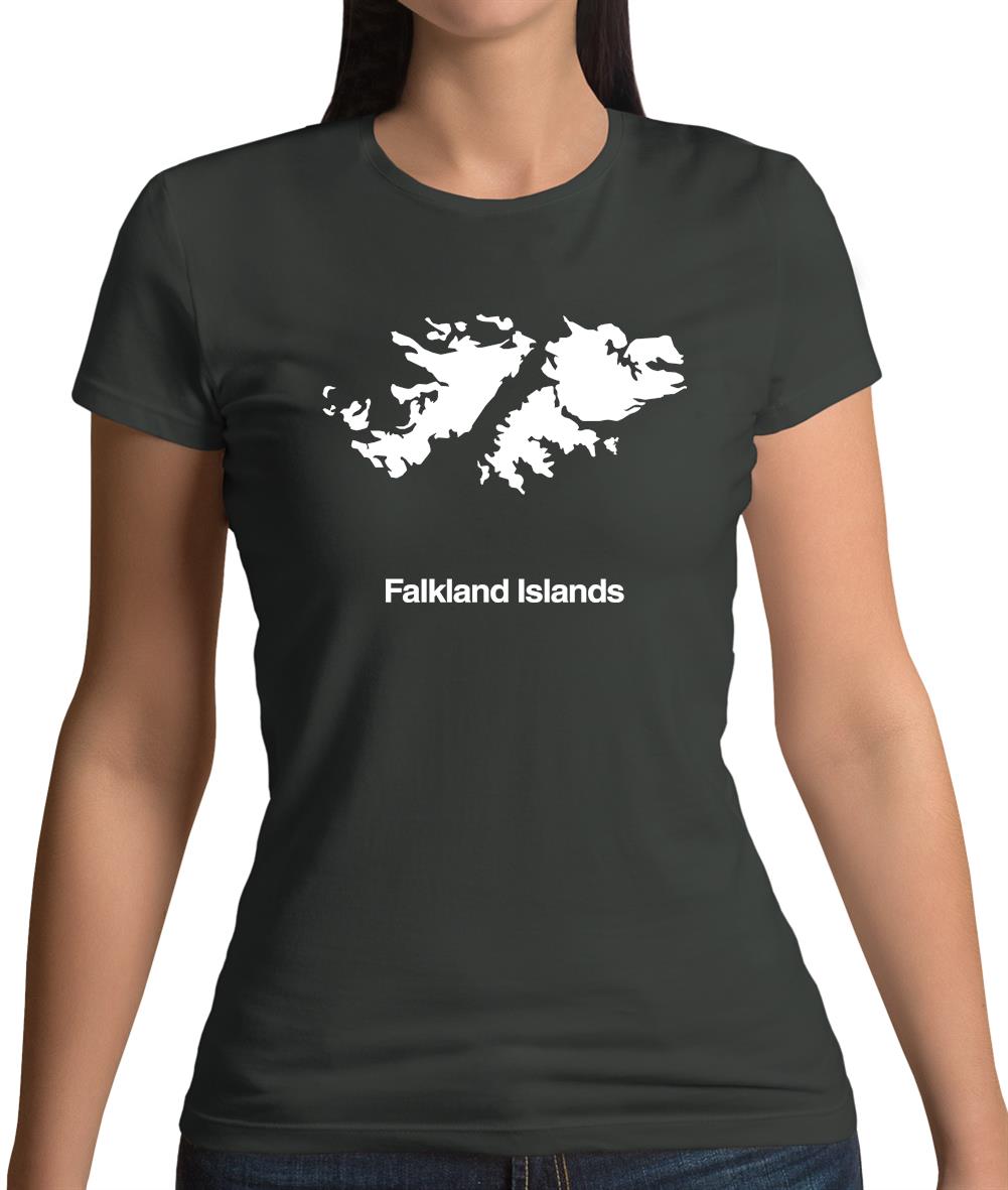 Falkland Islands Silhouette Womens T-Shirt Falkland Islands Silhouette Womens T-Shirt