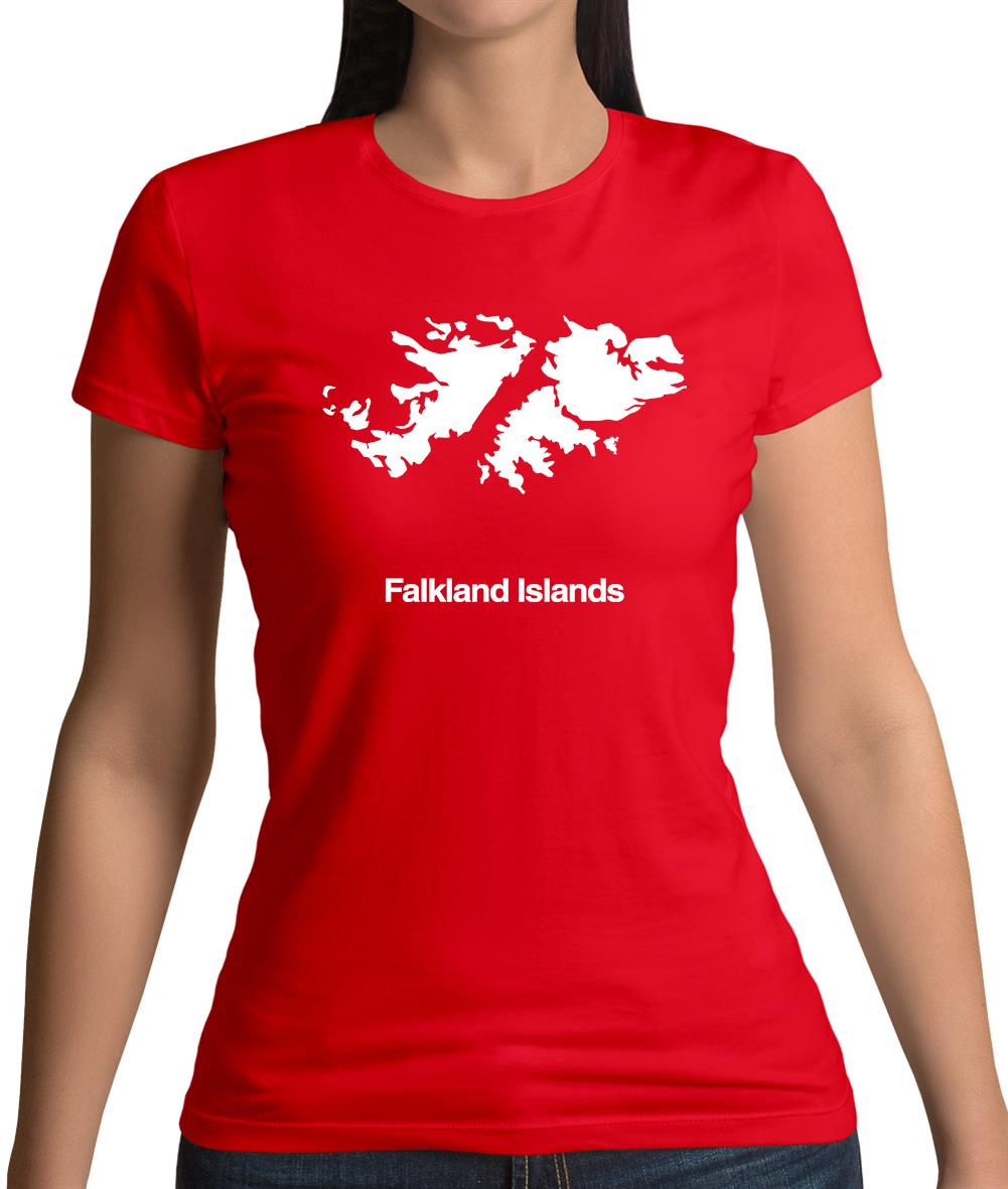 Falkland Islands Silhouette Womens T-Shirt Falkland Islands Silhouette Womens T-Shirt