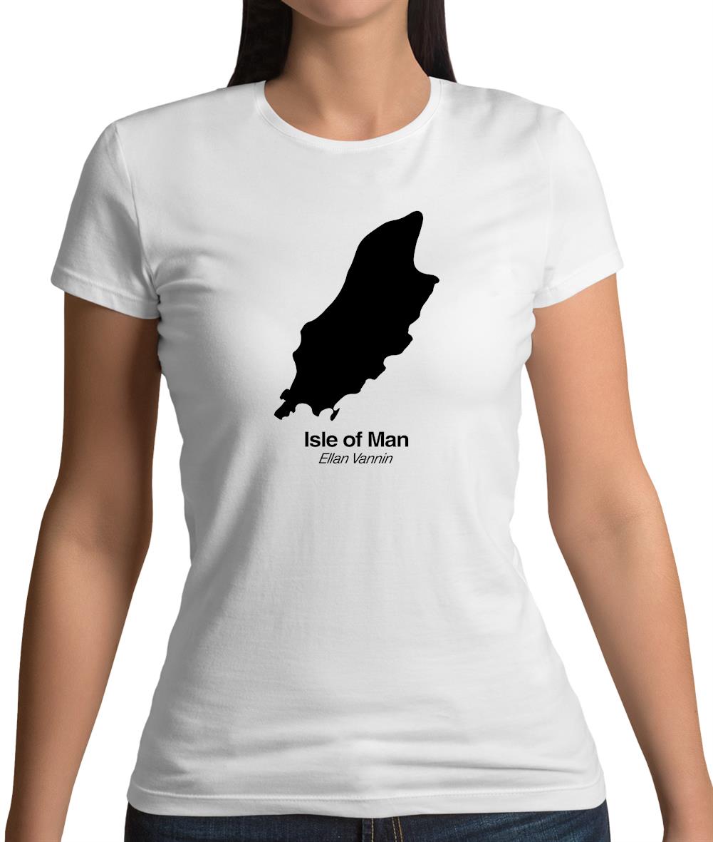 Isle Of Man Silhouette Womens T-Shirt Isle Of Man Silhouette Womens T-Shirt