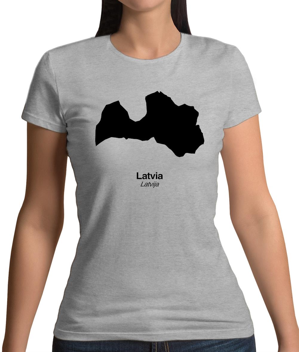 Latvia Silhouette Womens T-Shirt Latvia Silhouette Womens T-Shirt