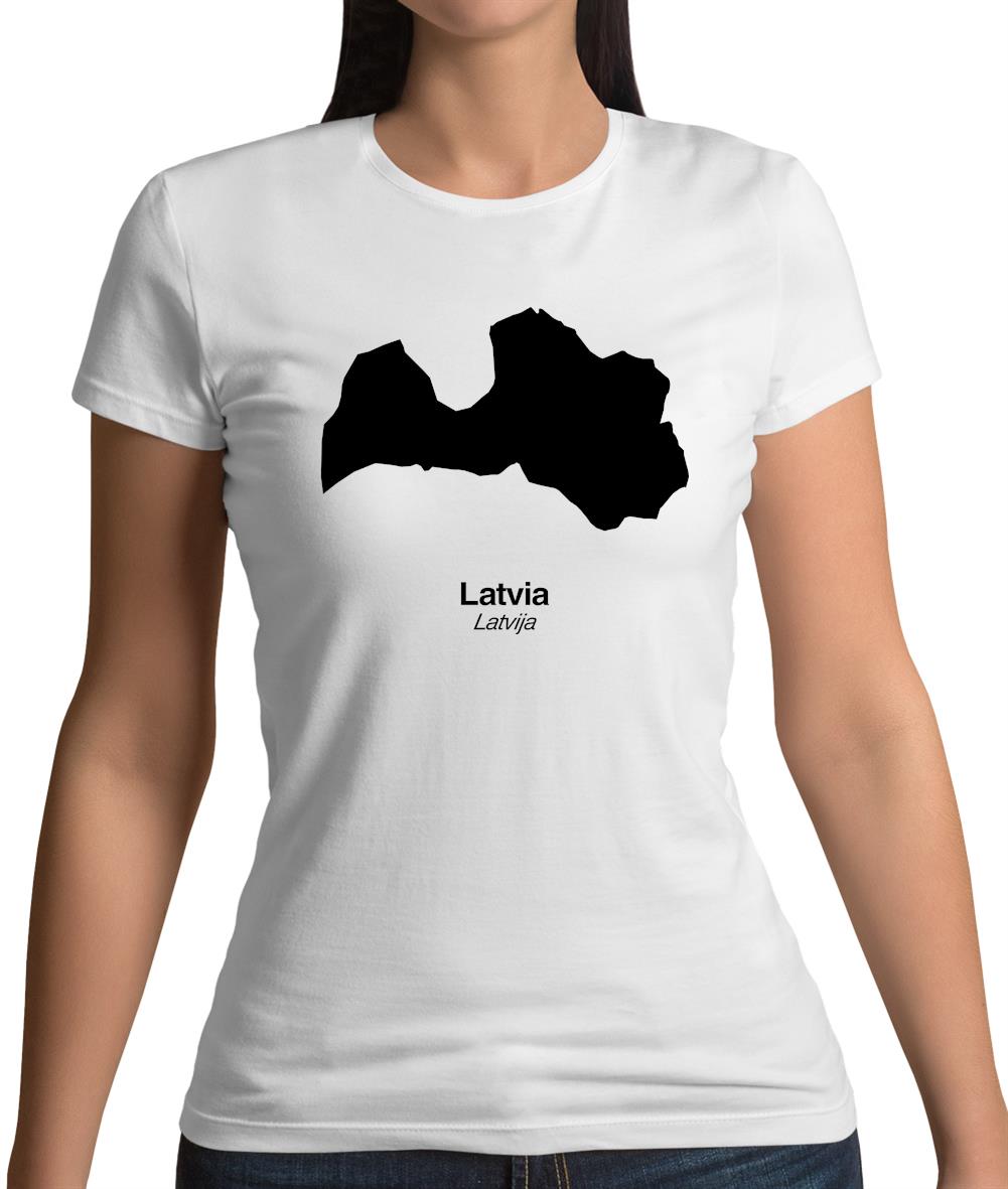 Latvia Silhouette Womens T-Shirt Latvia Silhouette Womens T-Shirt