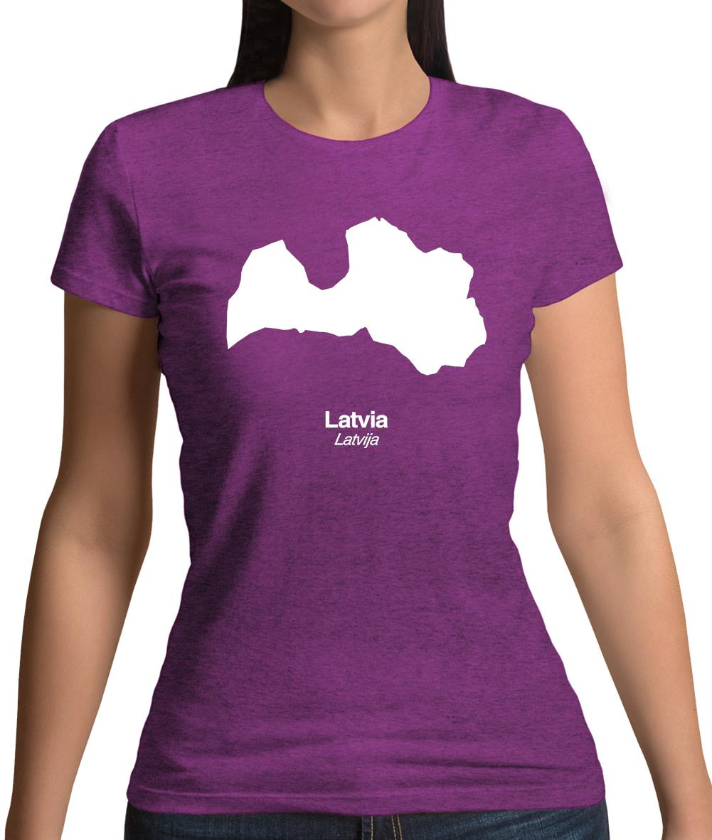 Latvia Silhouette Womens T-Shirt Latvia Silhouette Womens T-Shirt