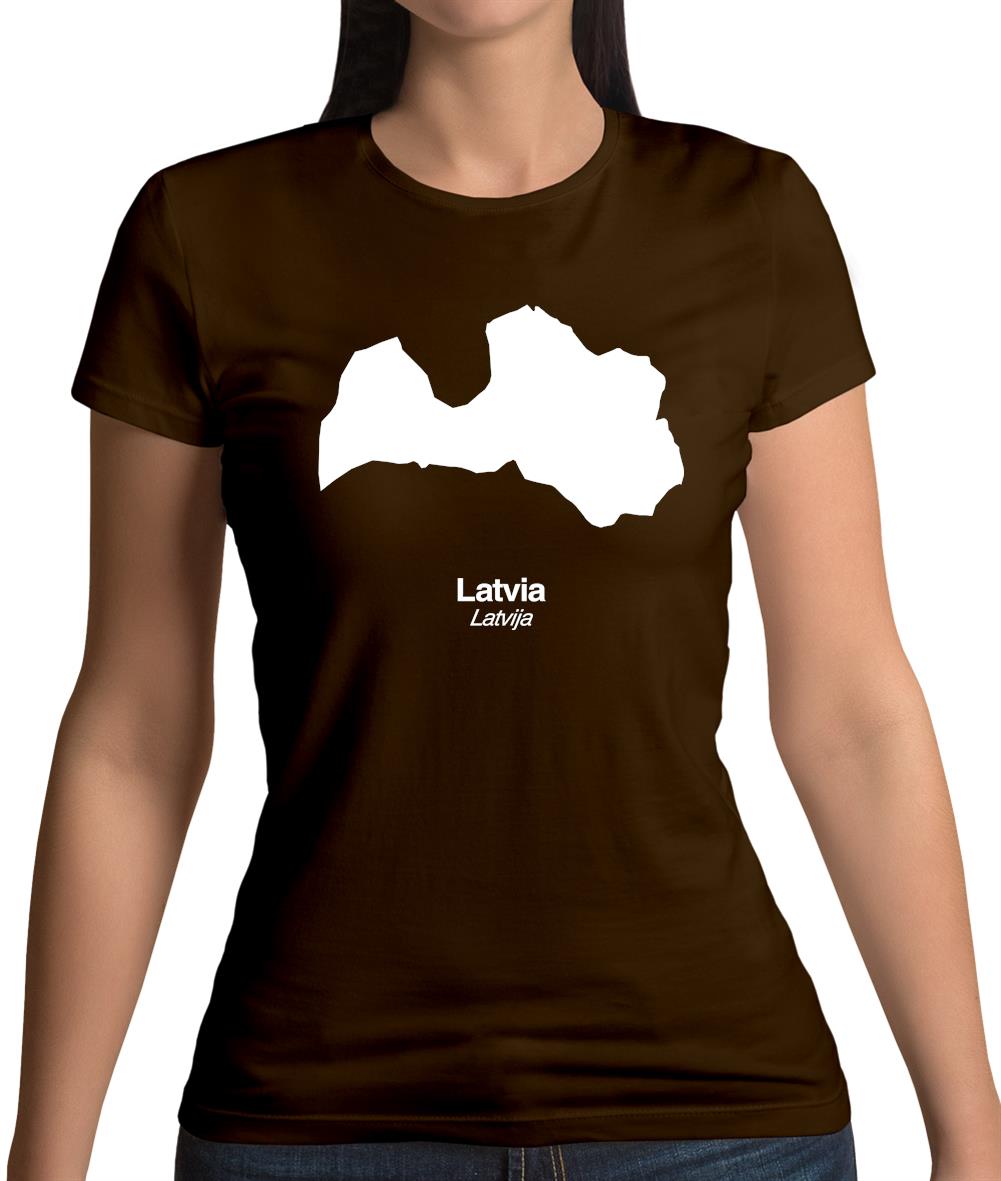 Latvia Silhouette Womens T-Shirt Latvia Silhouette Womens T-Shirt