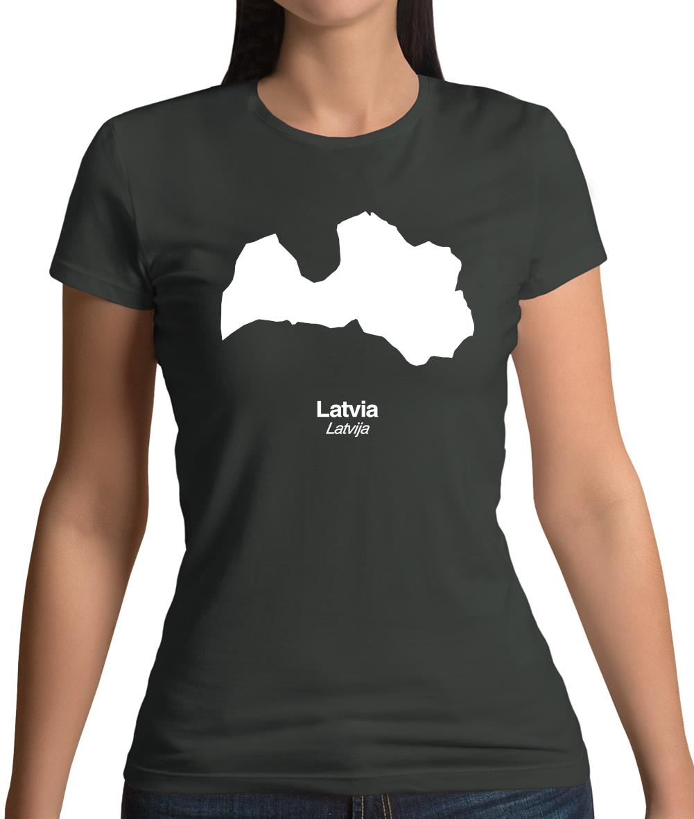 Latvia Silhouette Womens T-Shirt Latvia Silhouette Womens T-Shirt