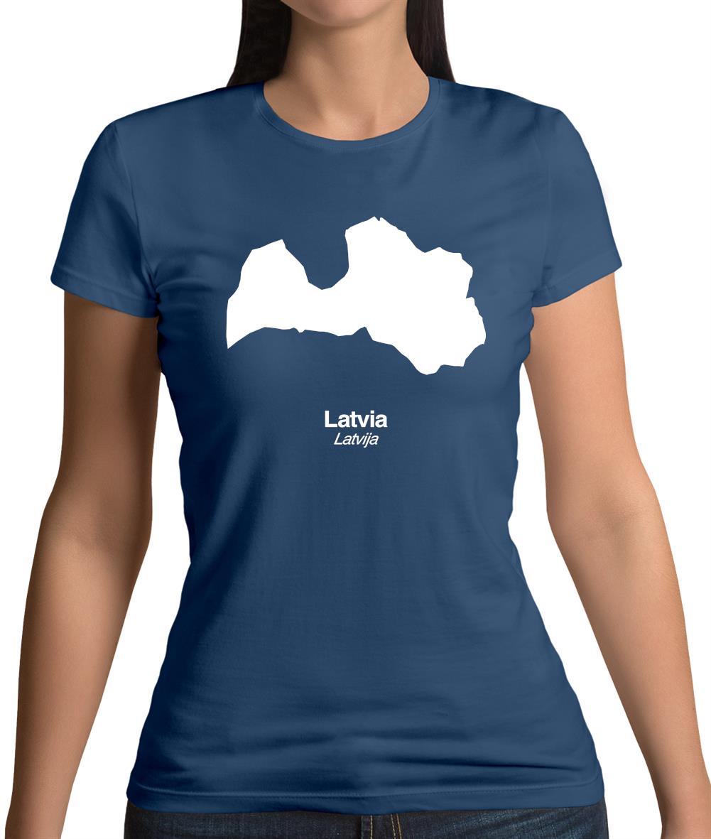 Latvia Silhouette Womens T-Shirt Latvia Silhouette Womens T-Shirt