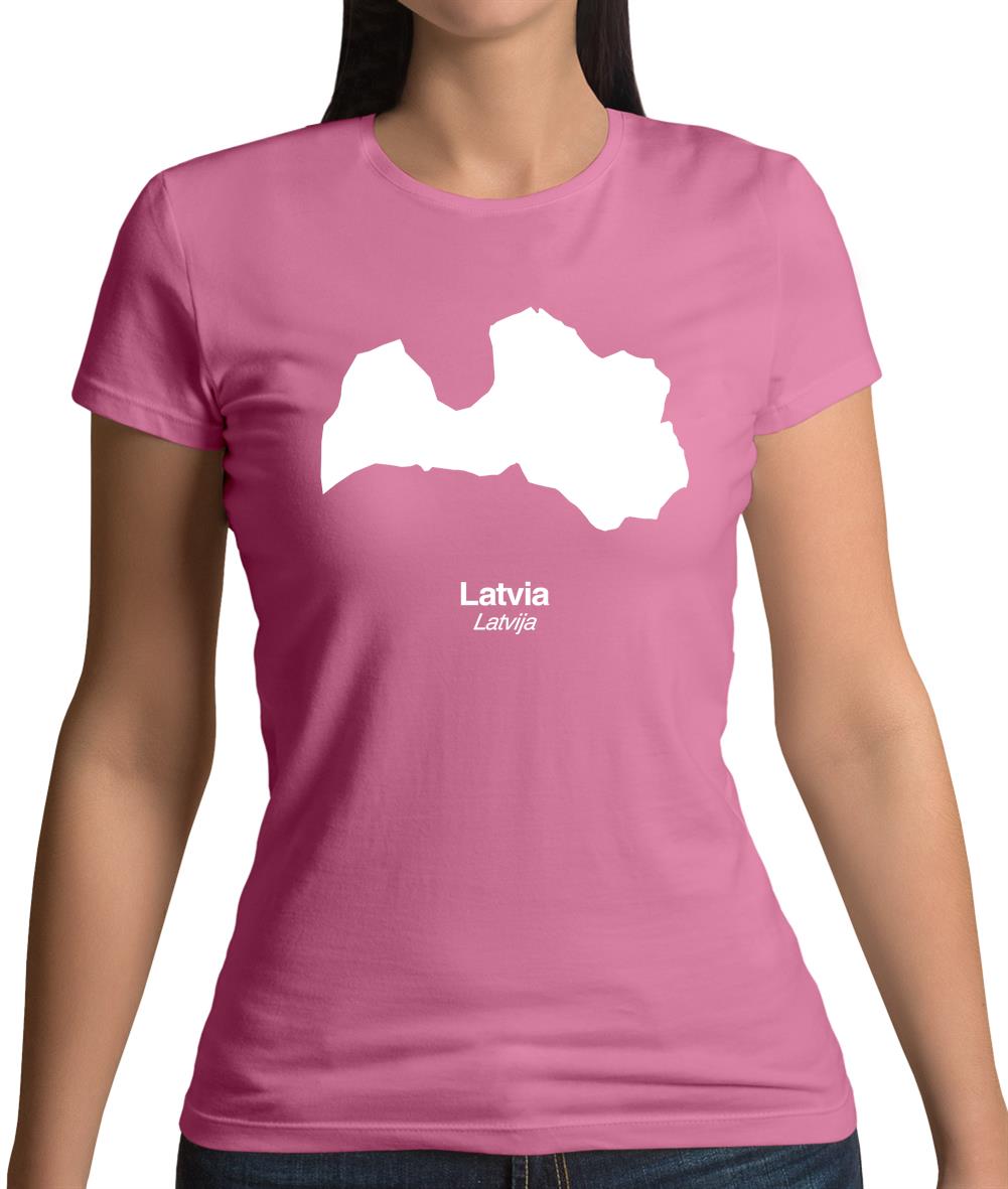 Latvia Silhouette Womens T-Shirt Latvia Silhouette Womens T-Shirt