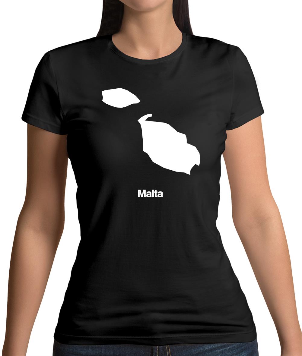 Malta Silhouette Womens T-Shirt Malta Silhouette Womens T-Shirt
