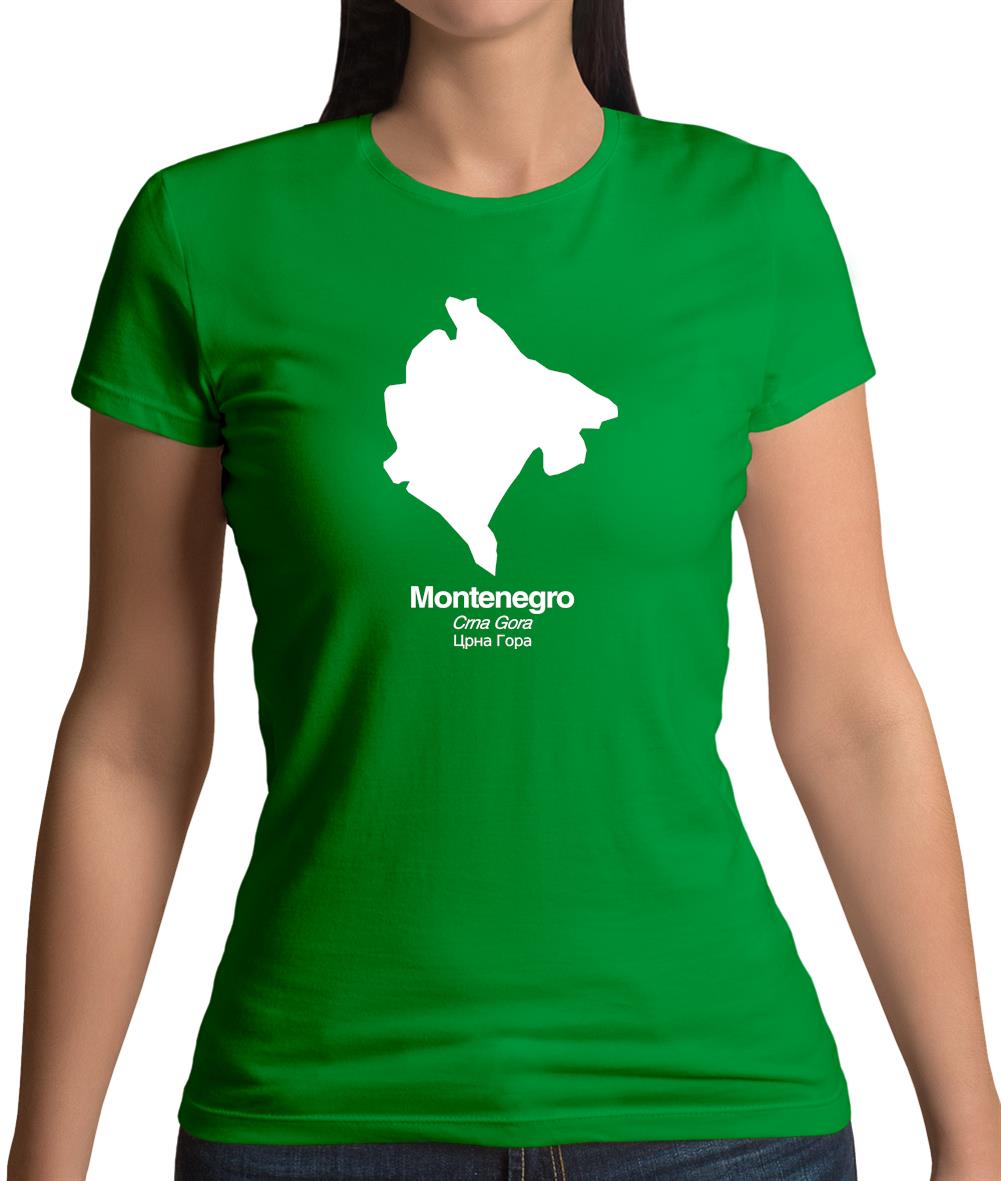Montenegro Silhouette Womens T-Shirt Montenegro Silhouette Womens T-Shirt