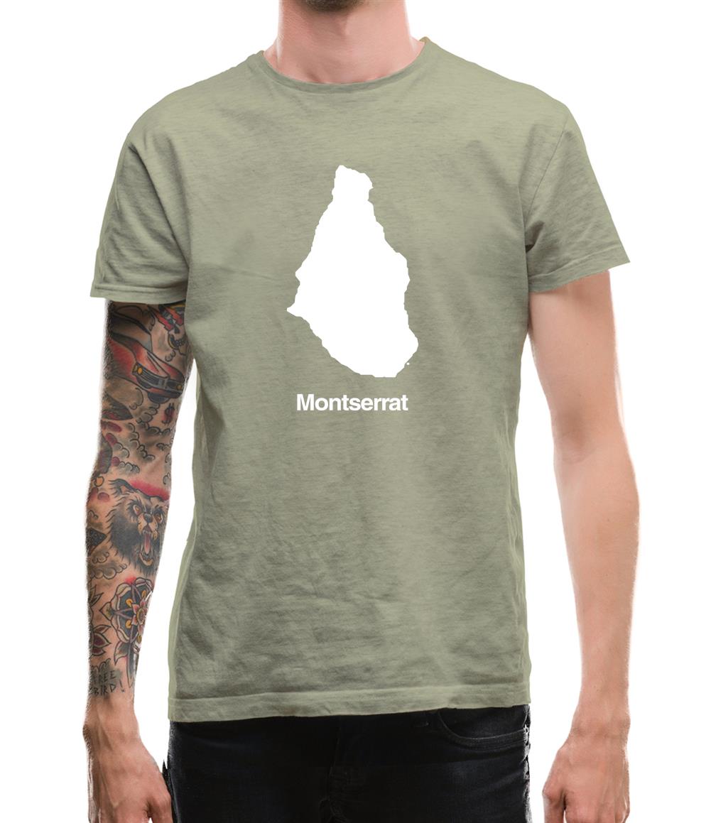 Montserrat Silhouette Mens T-Shirt Montserrat Silhouette Mens T-Shirt