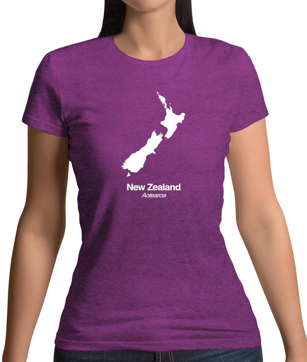 New Zealand Silhouette Womens T-Shirt New Zealand Silhouette Womens T-Shirt