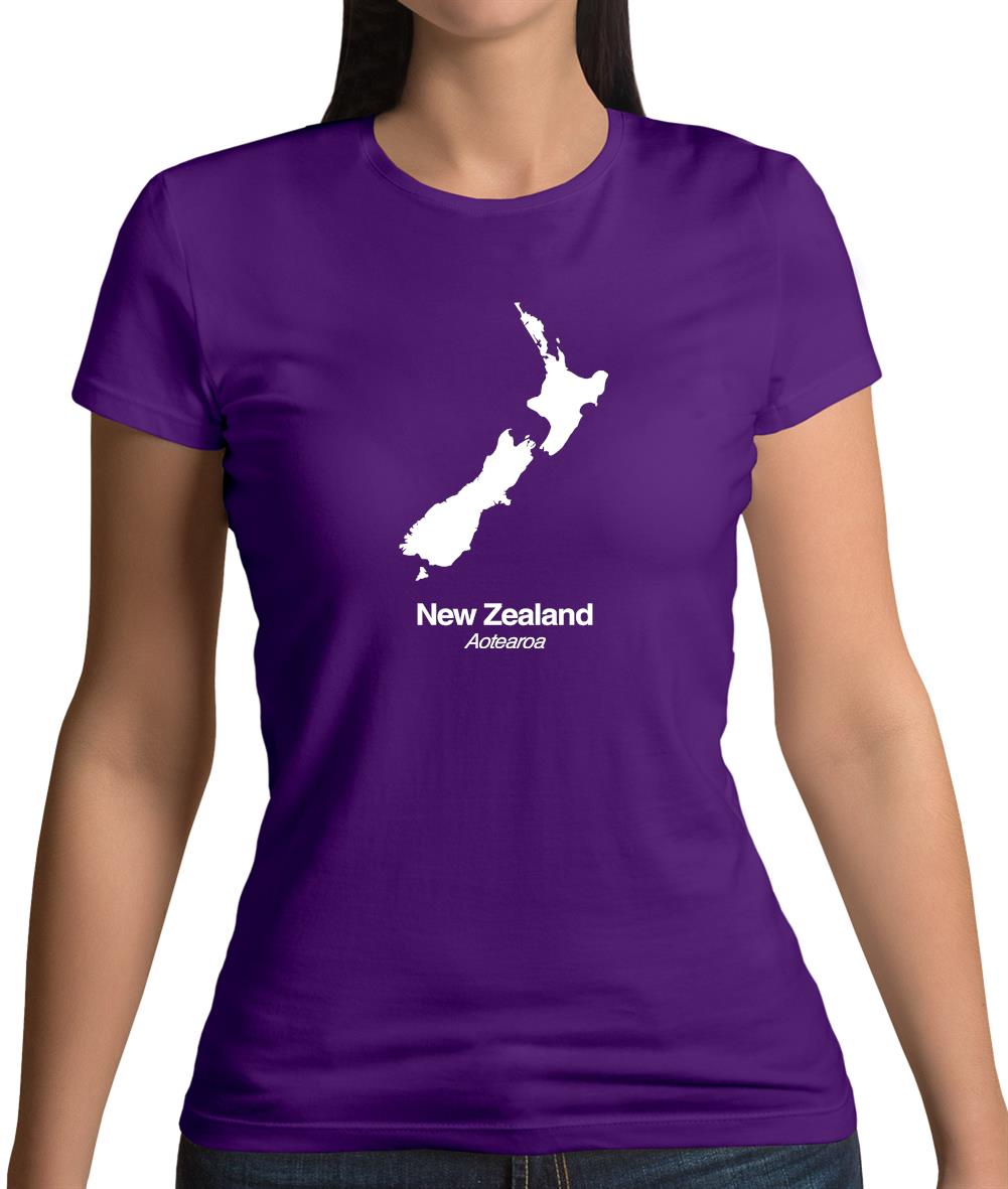 New Zealand Silhouette Womens T-Shirt New Zealand Silhouette Womens T-Shirt