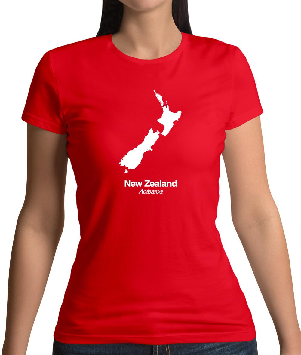 New Zealand Silhouette Womens T-Shirt New Zealand Silhouette Womens T-Shirt