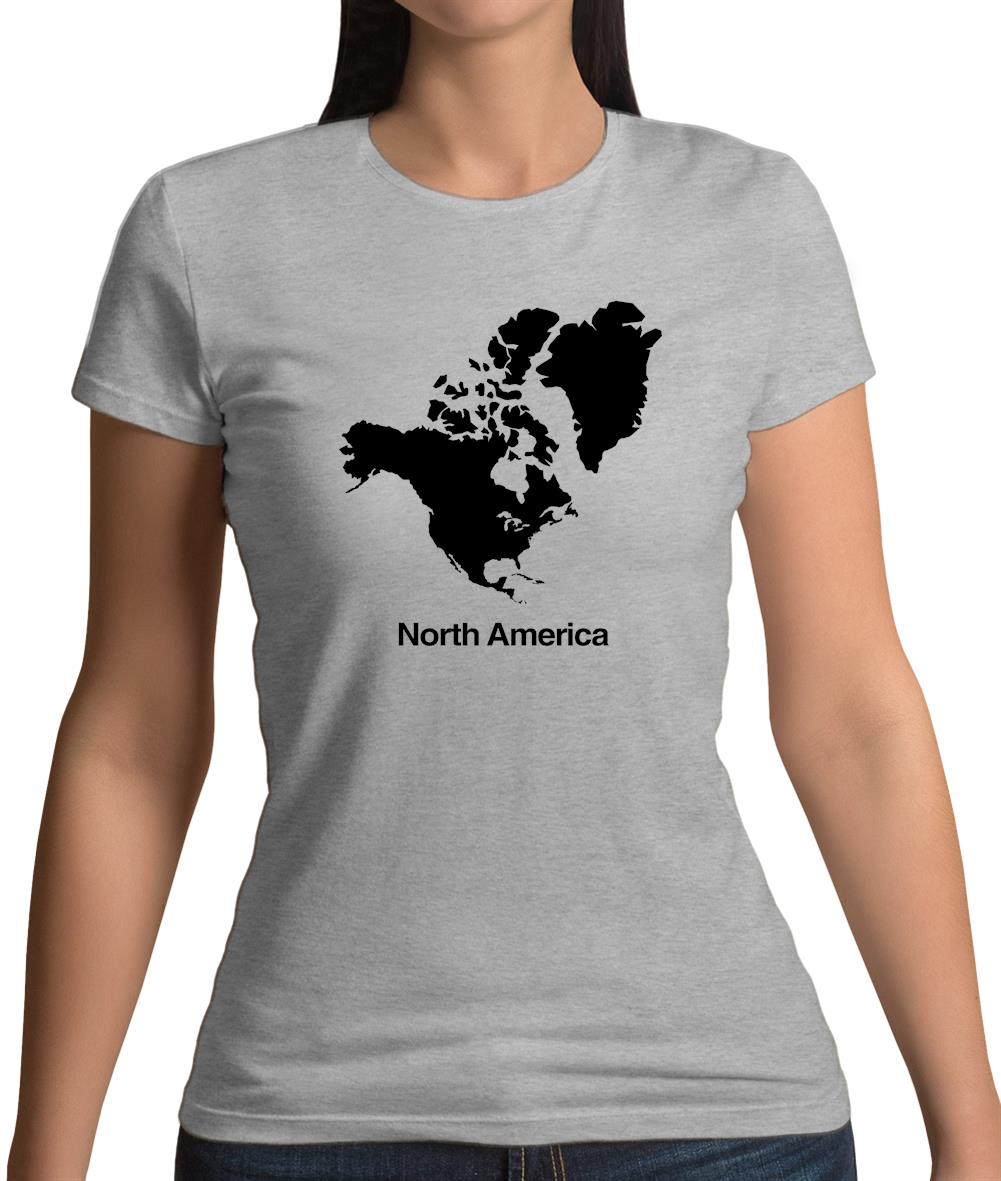 North America Silhouette Womens T-Shirt North America Silhouette Womens T-Shirt
