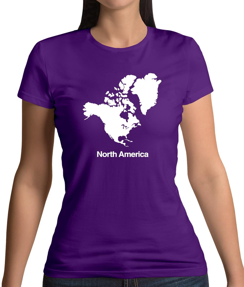 North America Silhouette Womens T-Shirt North America Silhouette Womens T-Shirt