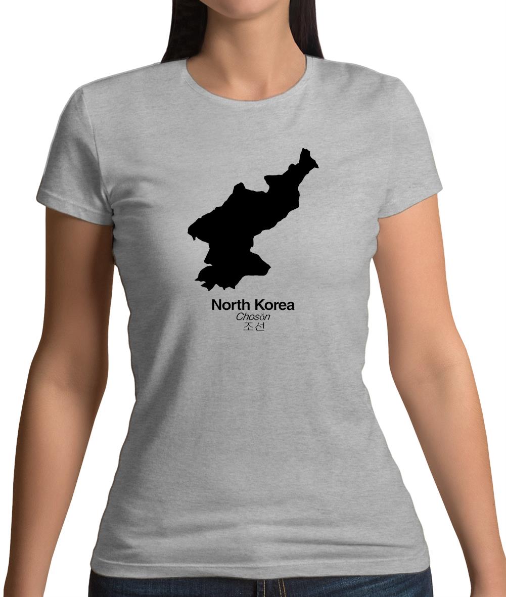 North Korea Silhouette Womens T-Shirt North Korea Silhouette Womens T-Shirt
