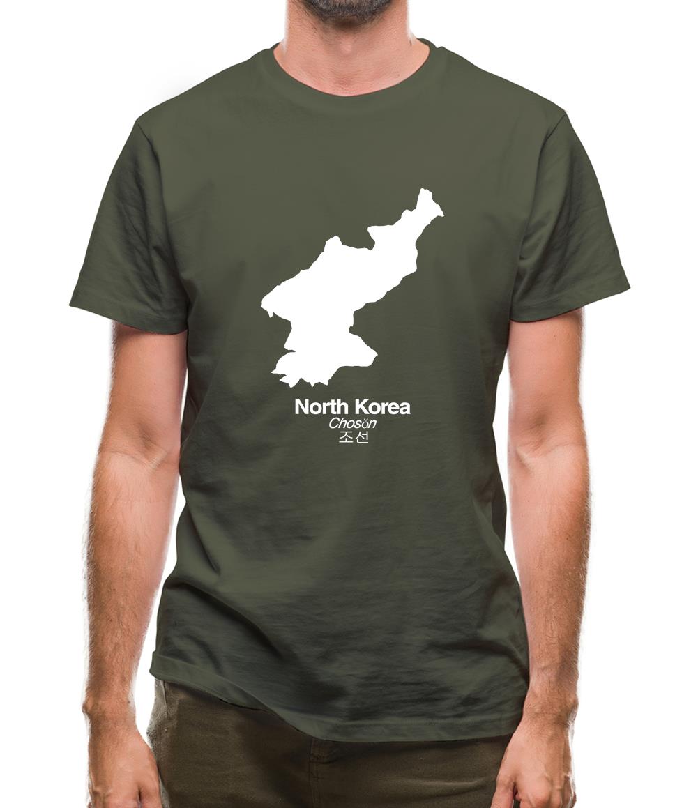North Korea Silhouette Mens T-Shirt North Korea Silhouette Mens T-Shirt