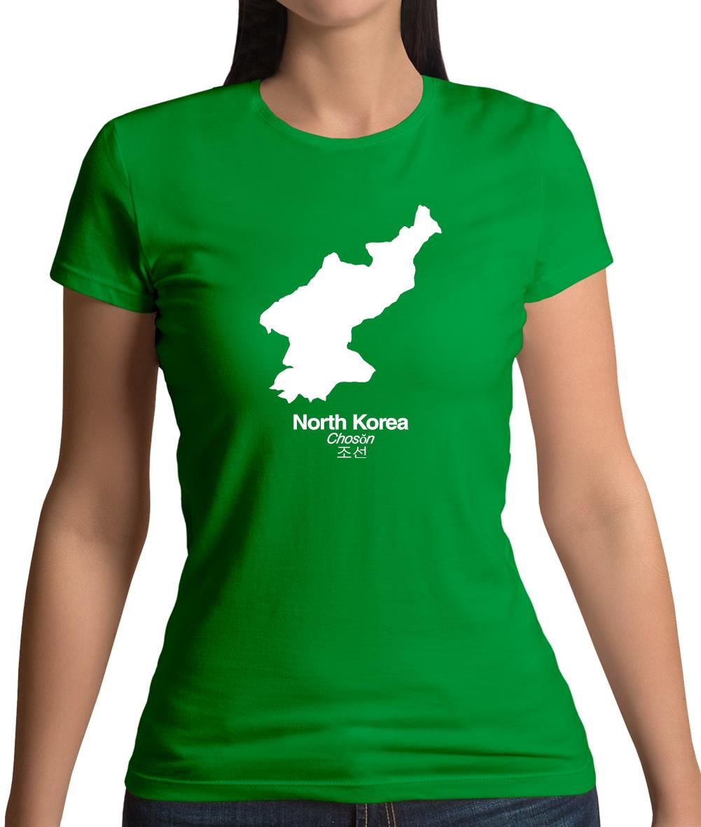 North Korea Silhouette Womens T-Shirt North Korea Silhouette Womens T-Shirt