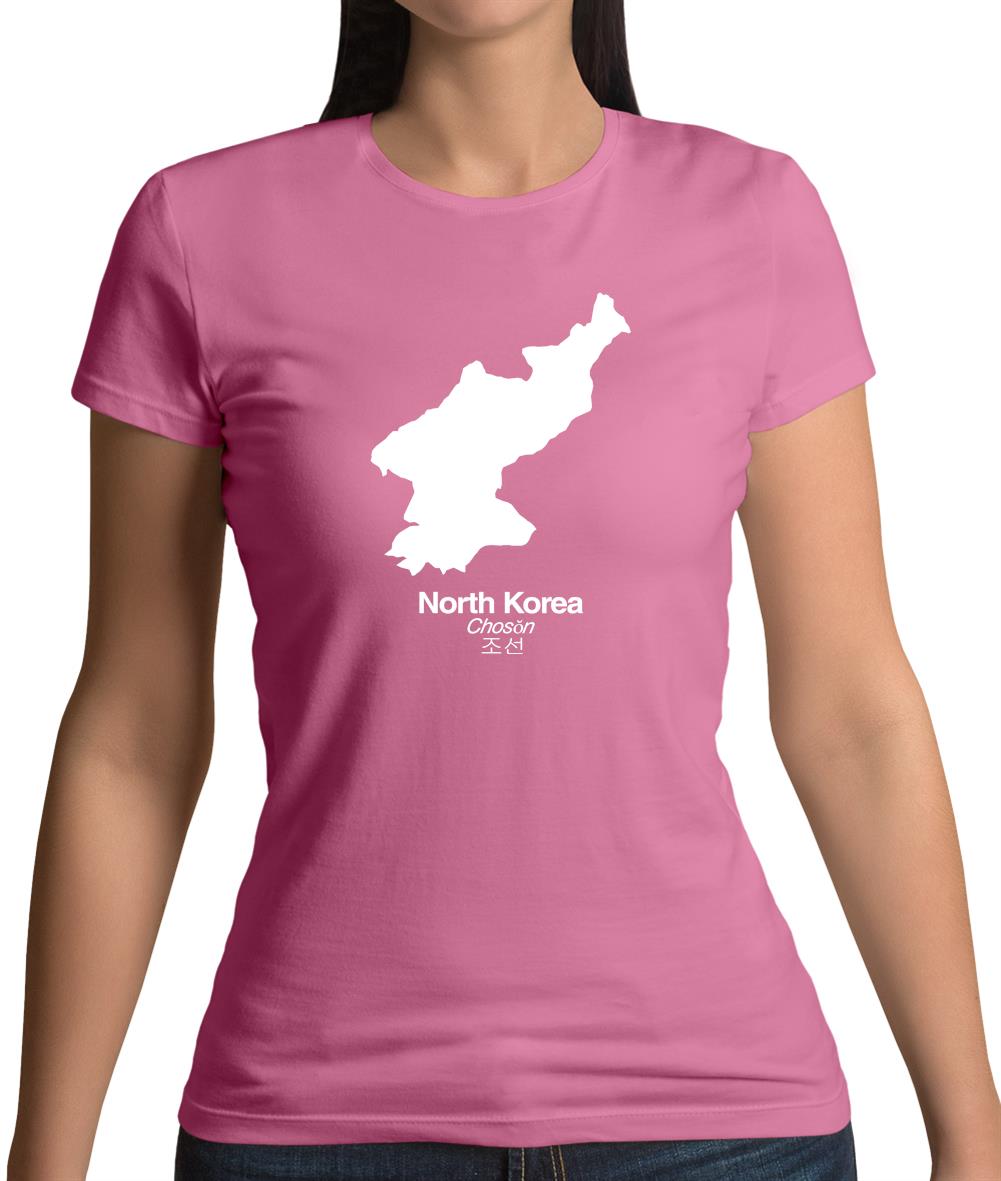 North Korea Silhouette Womens T-Shirt North Korea Silhouette Womens T-Shirt