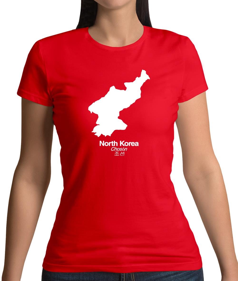 North Korea Silhouette Womens T-Shirt North Korea Silhouette Womens T-Shirt