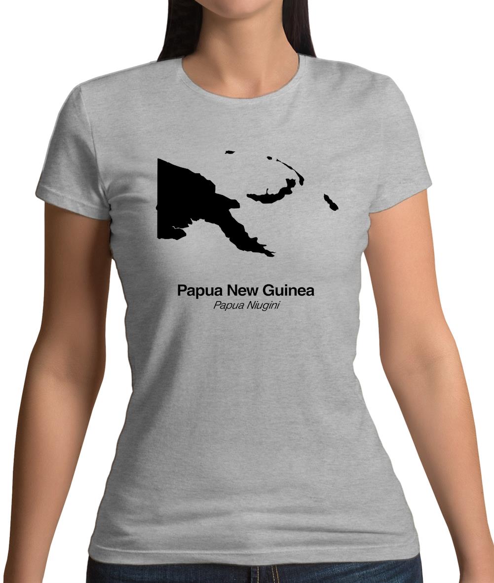 Papua New Guinea Silhouette Womens T-Shirt Papua New Guinea Silhouette Womens T-Shirt