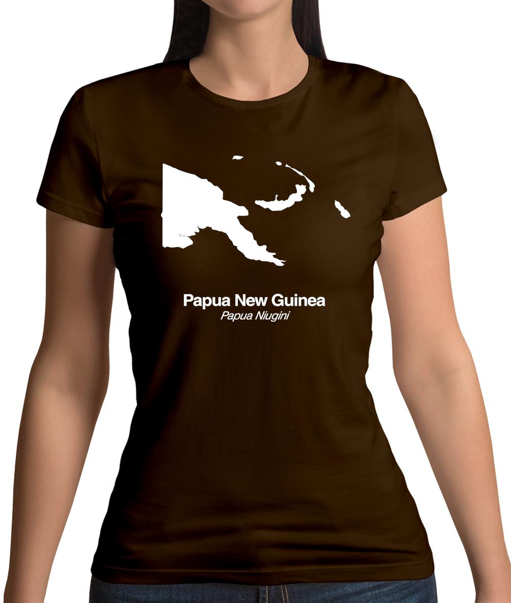 Papua New Guinea Silhouette Womens T-Shirt Papua New Guinea Silhouette Womens T-Shirt