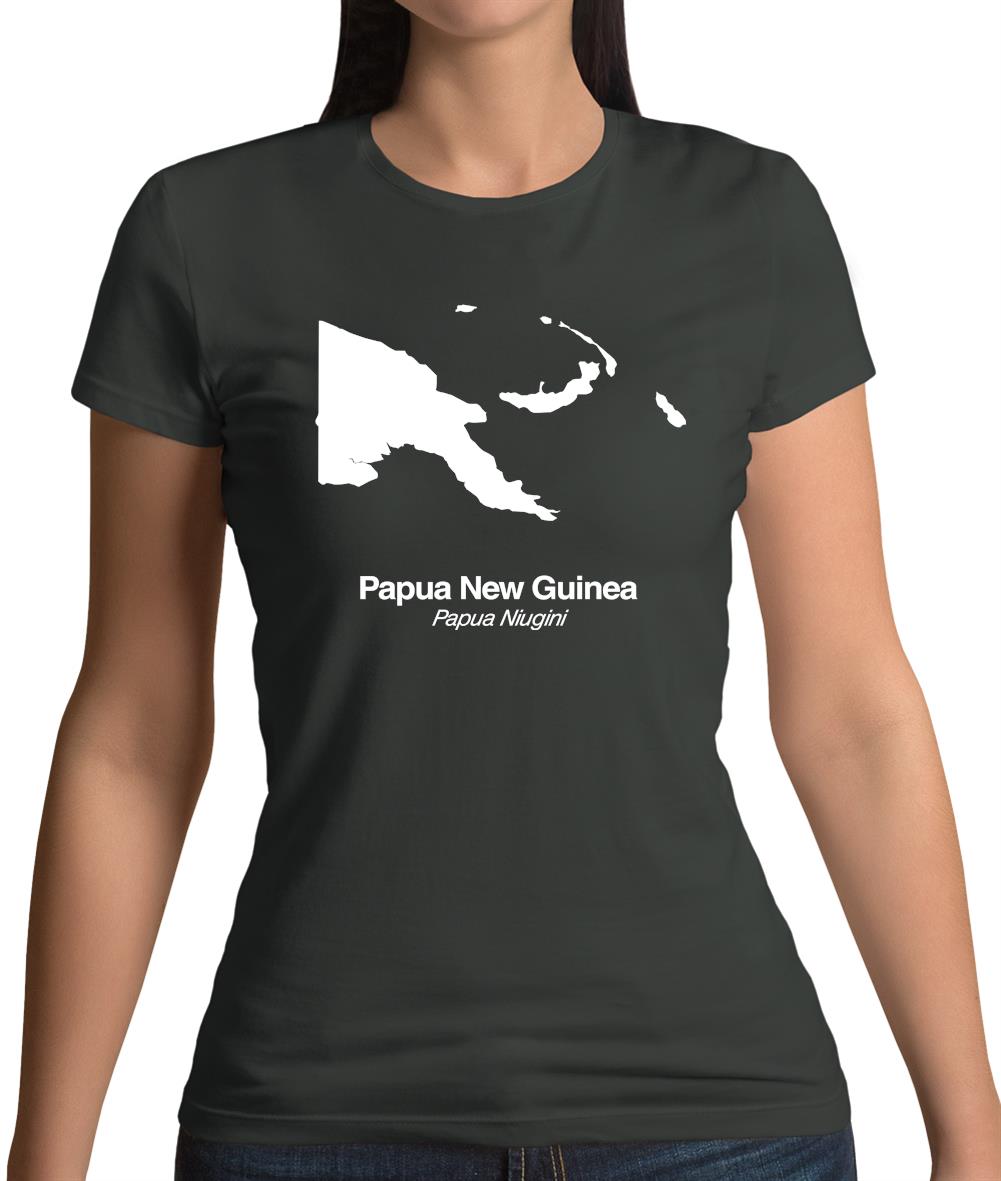 Papua New Guinea Silhouette Womens T-Shirt Papua New Guinea Silhouette Womens T-Shirt