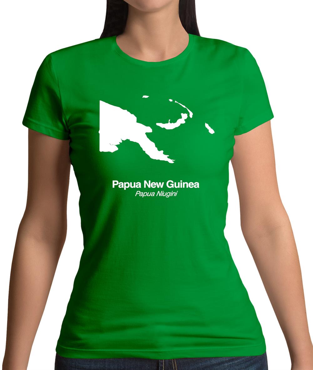 Papua New Guinea Silhouette Womens T-Shirt Papua New Guinea Silhouette Womens T-Shirt