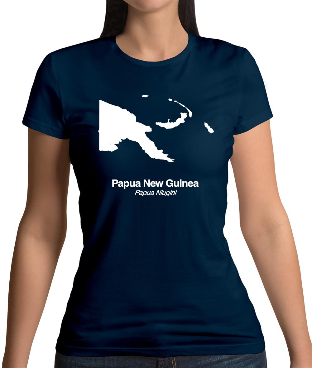 Papua New Guinea Silhouette Womens T-Shirt Papua New Guinea Silhouette Womens T-Shirt