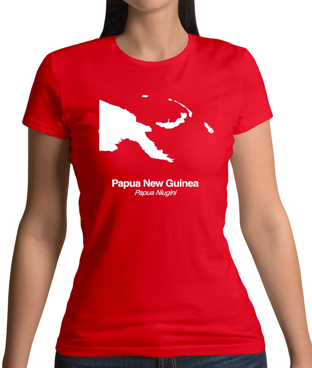 Papua New Guinea Silhouette Womens T-Shirt Papua New Guinea Silhouette Womens T-Shirt