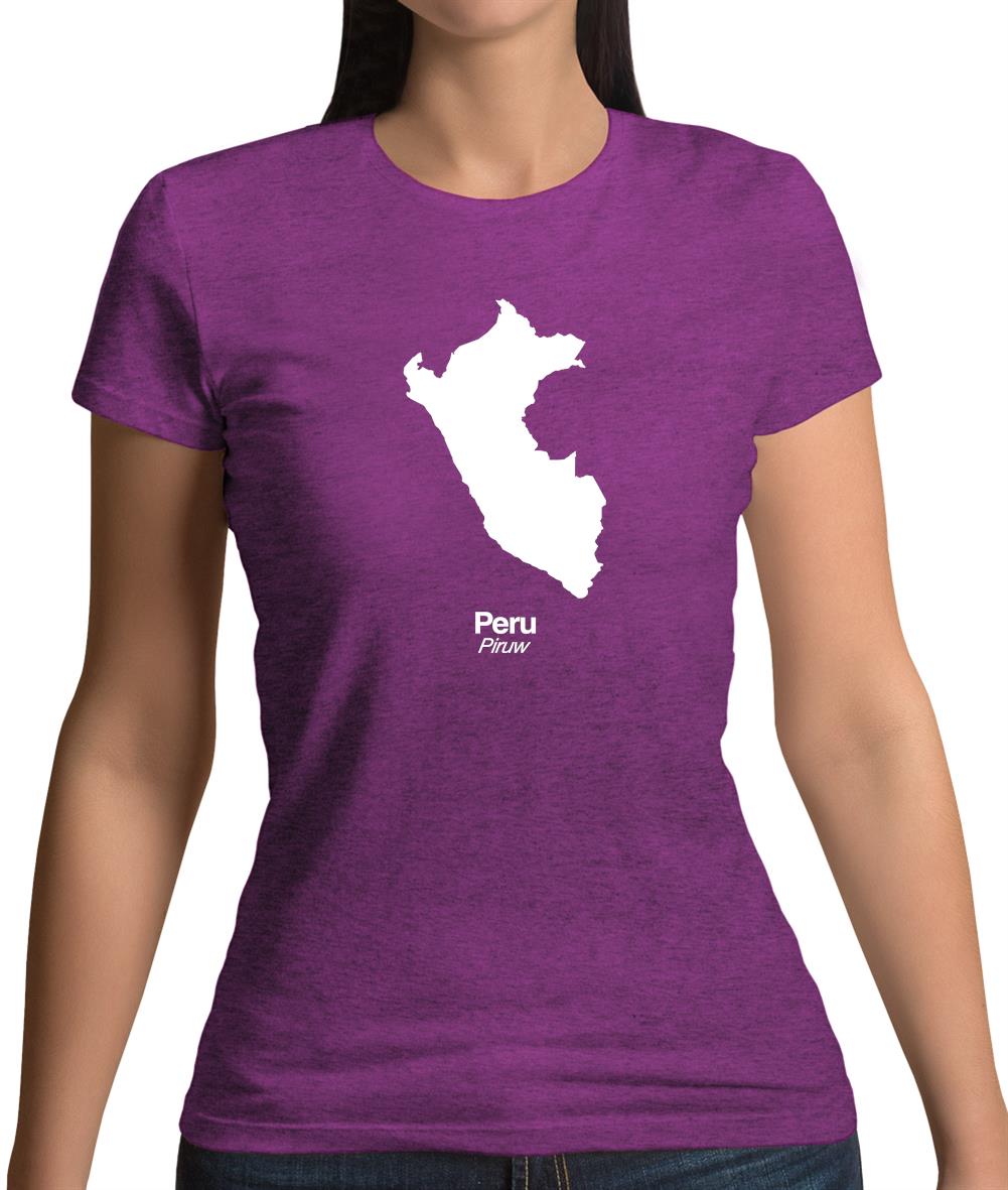 Peru Silhouette Womens T-Shirt Peru Silhouette Womens T-Shirt