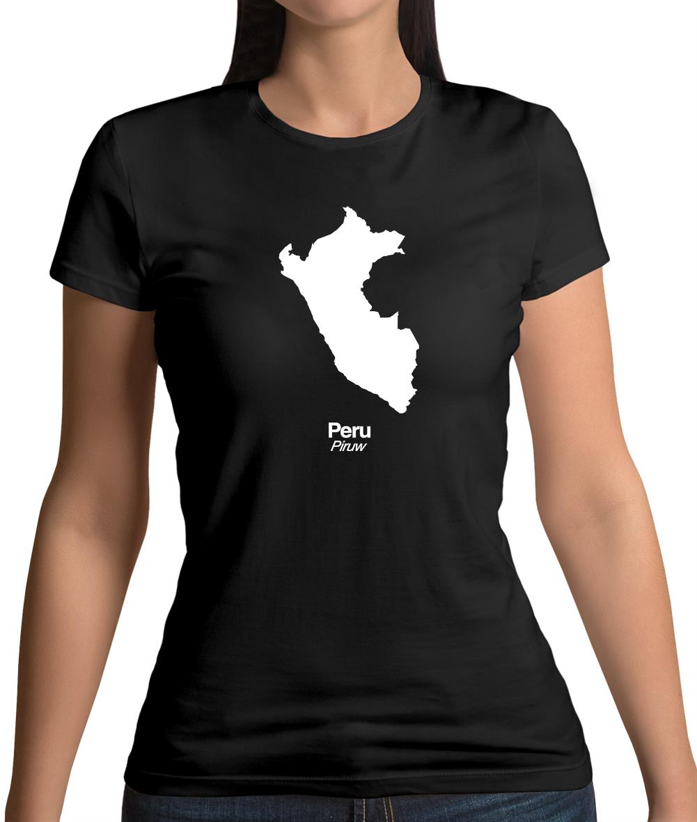 Peru Silhouette Womens T-Shirt Peru Silhouette Womens T-Shirt